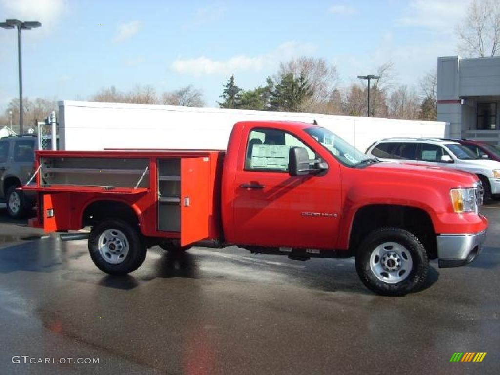 2009 Sierra 2500HD Work Truck Regular Cab Chassis Commercial Utility - Fire Red / Dark Titanium photo #2