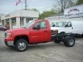 2009 Fire Red GMC Sierra 3500HD Regular Cab 4x4 Chassis  photo #4