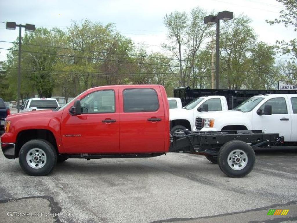 2009 Sierra 3500HD Crew Cab 4x4 Chassis - Fire Red / Dark Titanium photo #1