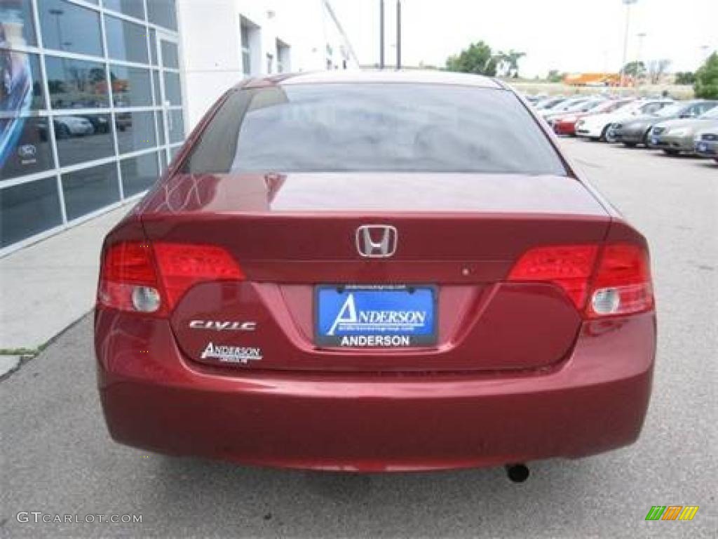 2007 Civic LX Sedan - Tango Red Pearl / Ivory photo #4