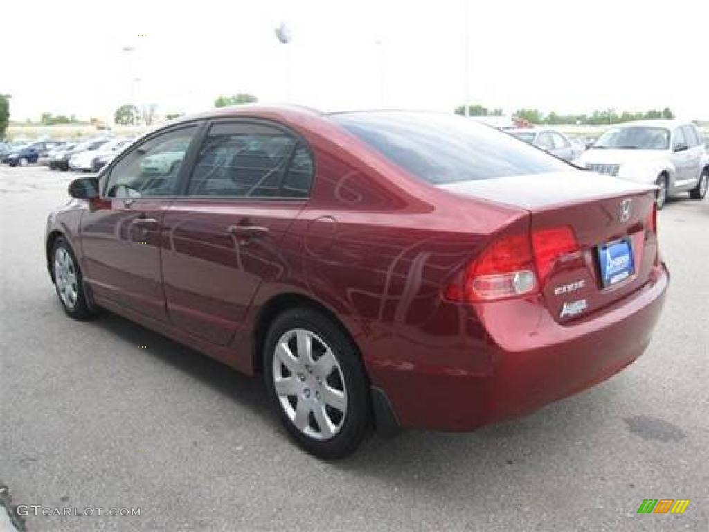 2007 Civic LX Sedan - Tango Red Pearl / Ivory photo #5