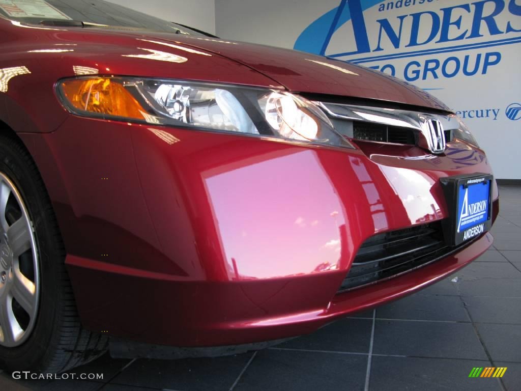 2007 Civic LX Sedan - Tango Red Pearl / Ivory photo #25