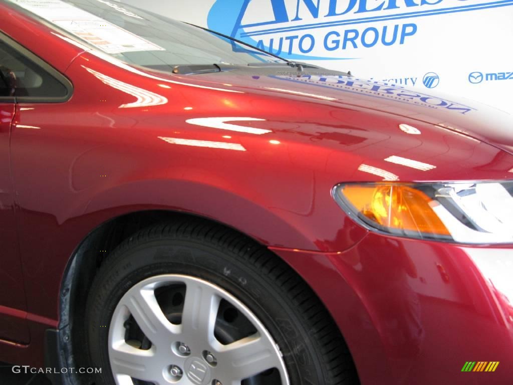2007 Civic LX Sedan - Tango Red Pearl / Ivory photo #26