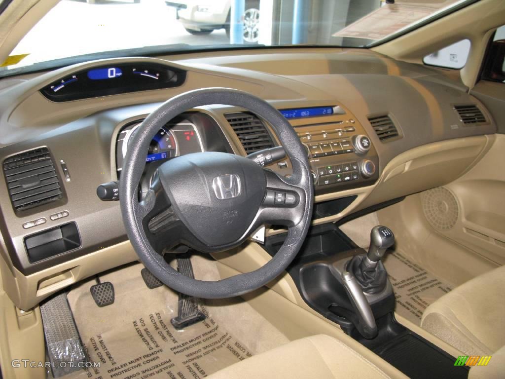 2007 Civic LX Sedan - Tango Red Pearl / Ivory photo #38