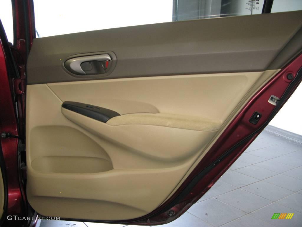 2007 Civic LX Sedan - Tango Red Pearl / Ivory photo #57