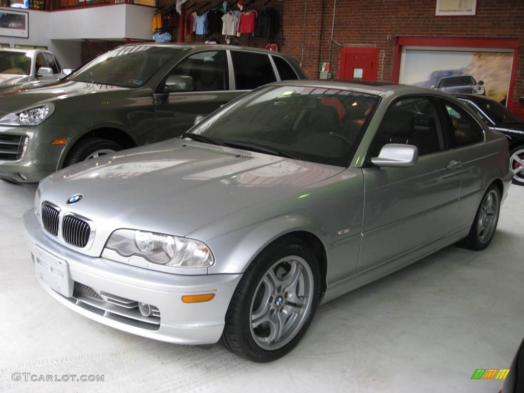 2002 3 Series 330i Coupe - Titanium Silver Metallic / Black photo #1