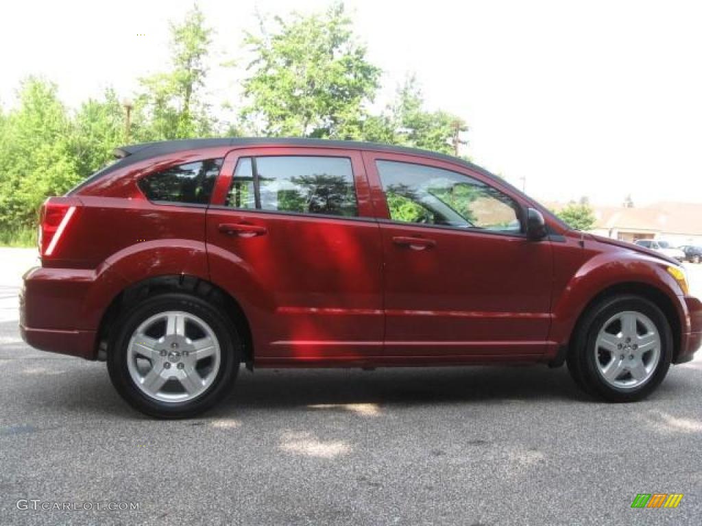 2009 Caliber SXT - Inferno Red Crystal Pearl / Dark Slate Gray photo #4