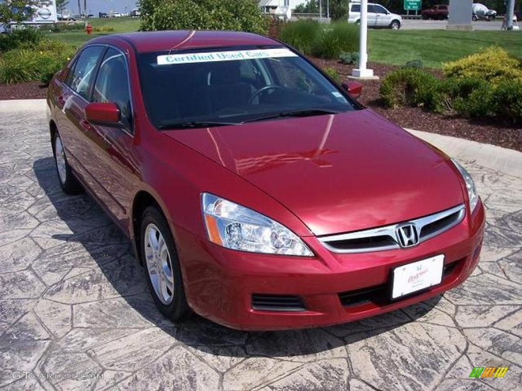 2007 Accord SE Sedan - Moroccan Red Pearl / Gray photo #1