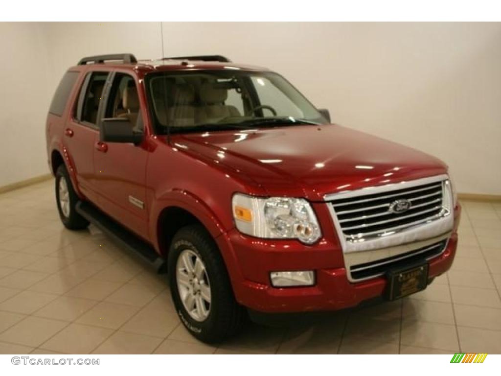 2008 Explorer XLT 4x4 - Redfire Metallic / Camel photo #1