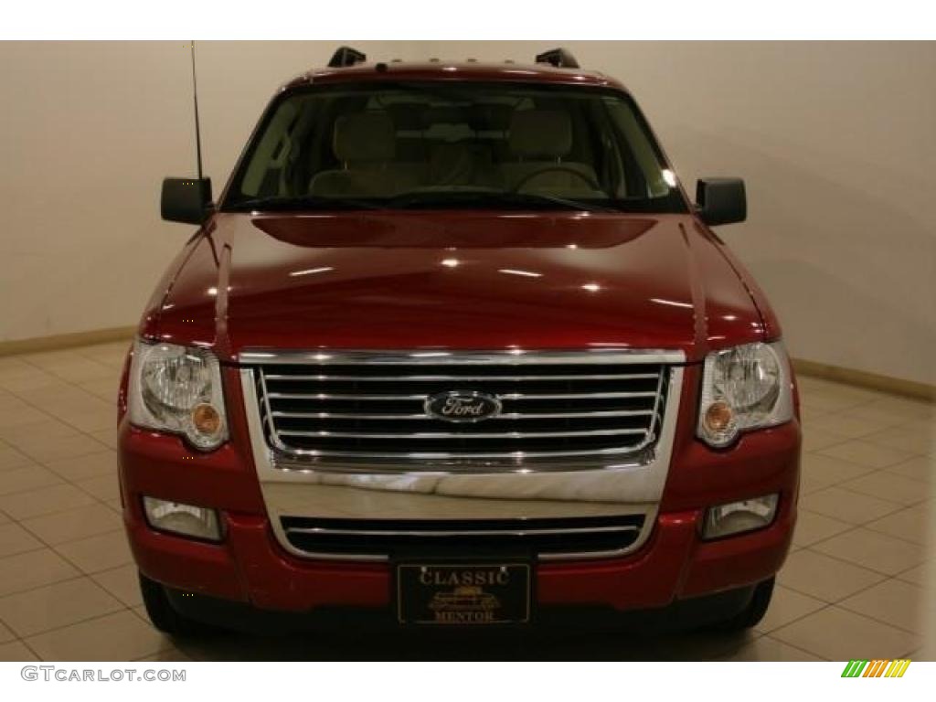 2008 Explorer XLT 4x4 - Redfire Metallic / Camel photo #2