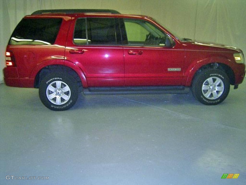 2008 Explorer XLT - Redfire Metallic / Black/Stone photo #7
