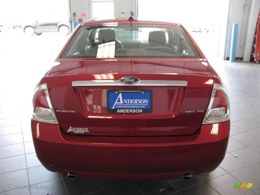 2008 Fusion SEL V6 - Redfire Metallic / Charcoal Black photo #21