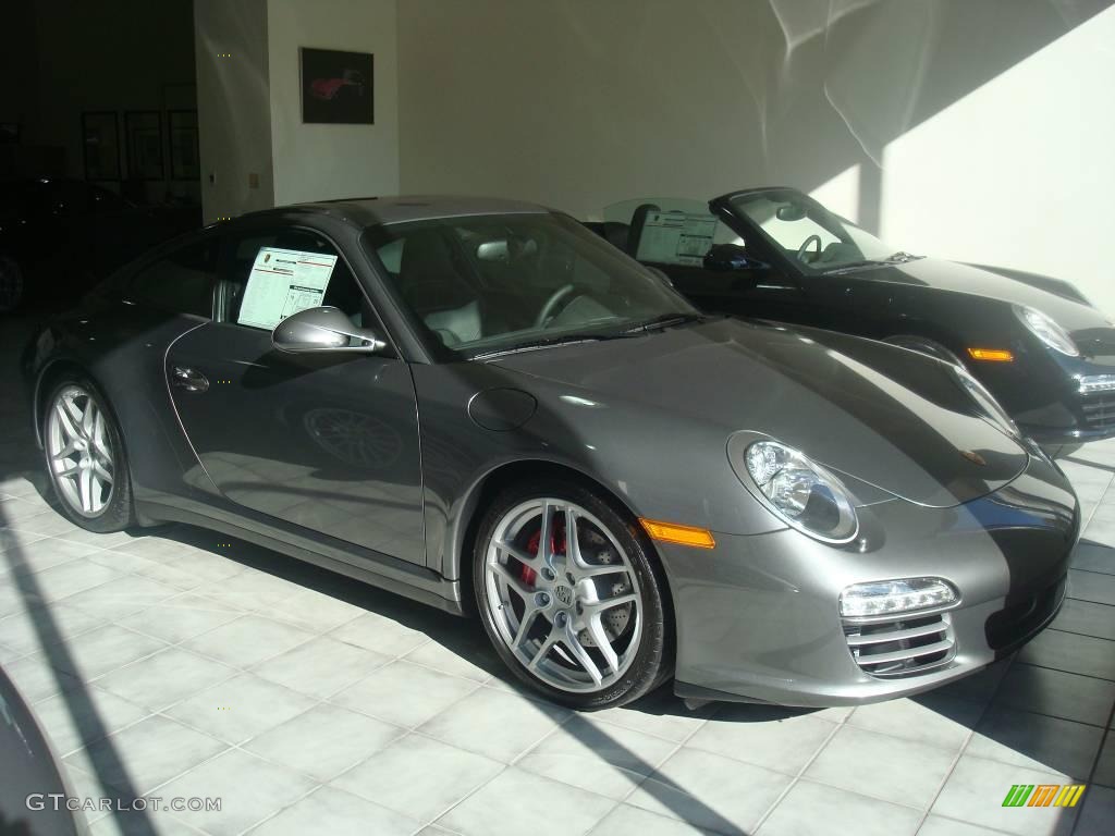 2009 911 Carrera 4S Coupe - Meteor Grey Metallic / Black photo #1