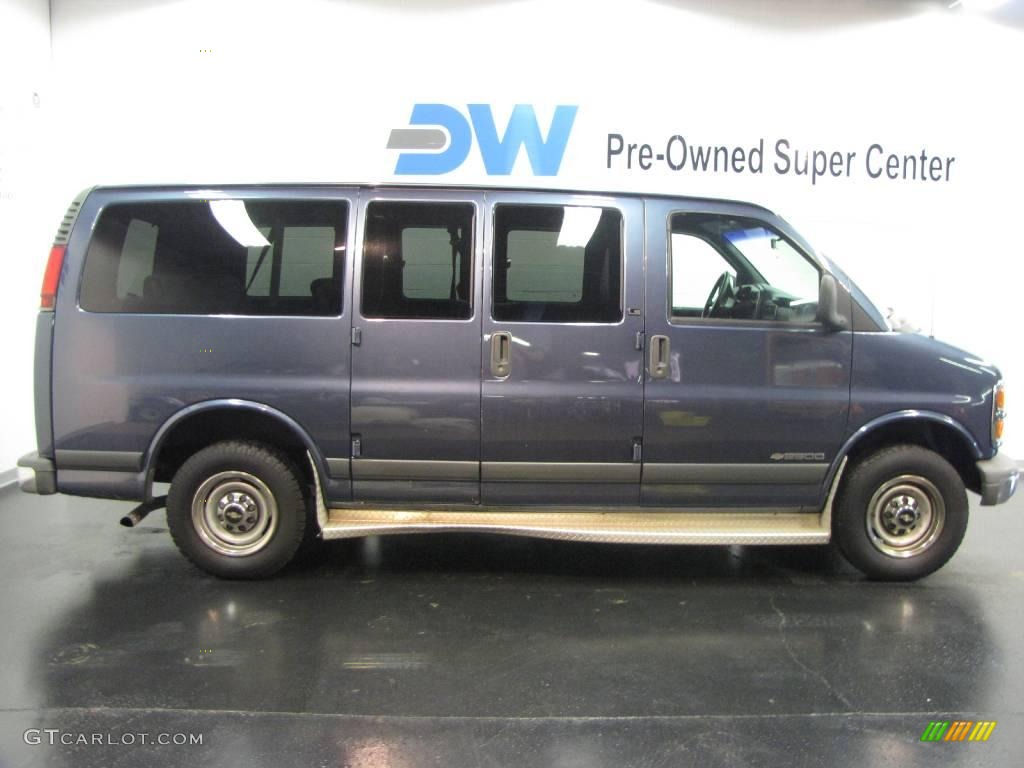 1999 Express 2500 LS Passenger Van - Cadet Blue Metallic / Blue photo #6