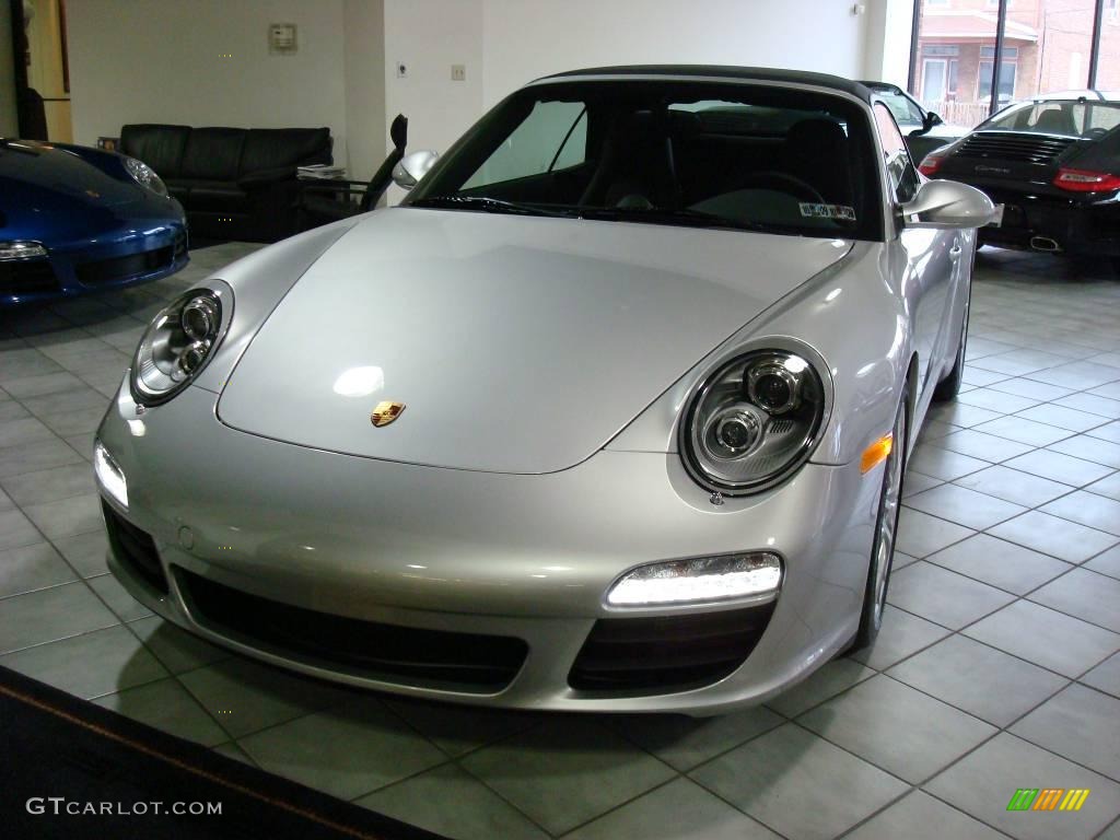 2009 911 Carrera S Cabriolet - Arctic Silver Metallic / Black photo #1