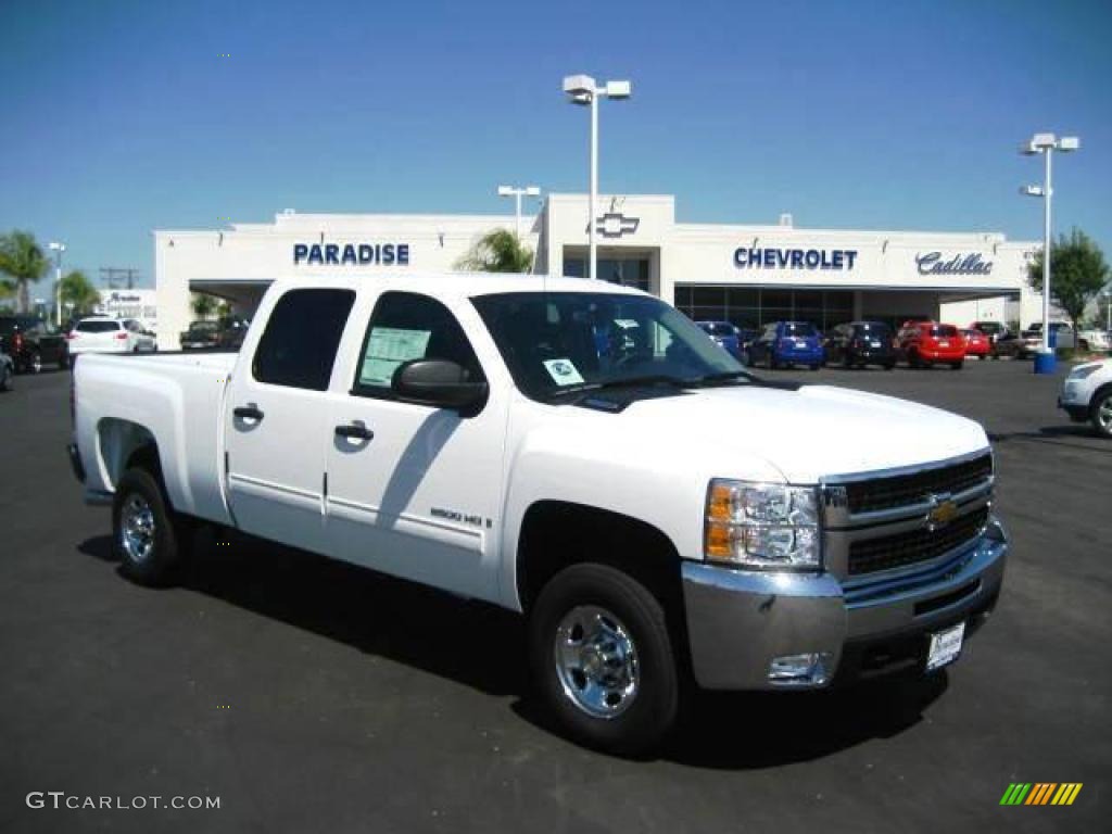 2009 Silverado 2500HD LT Crew Cab - Summit White / Ebony photo #1