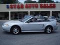 2000 Silver Metallic Ford Mustang V6 Convertible  photo #1