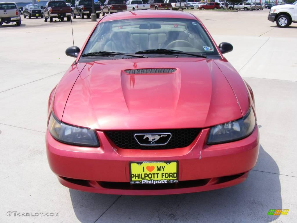 2001 Mustang V6 Coupe - Laser Red Metallic / Medium Parchment photo #8