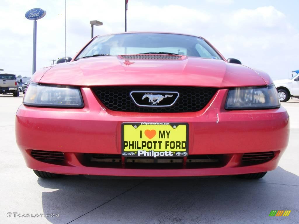 2001 Mustang V6 Coupe - Laser Red Metallic / Medium Parchment photo #9