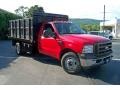 2005 Red Ford F350 Super Duty XL Regular Cab Chassis Stake Truck  photo #3