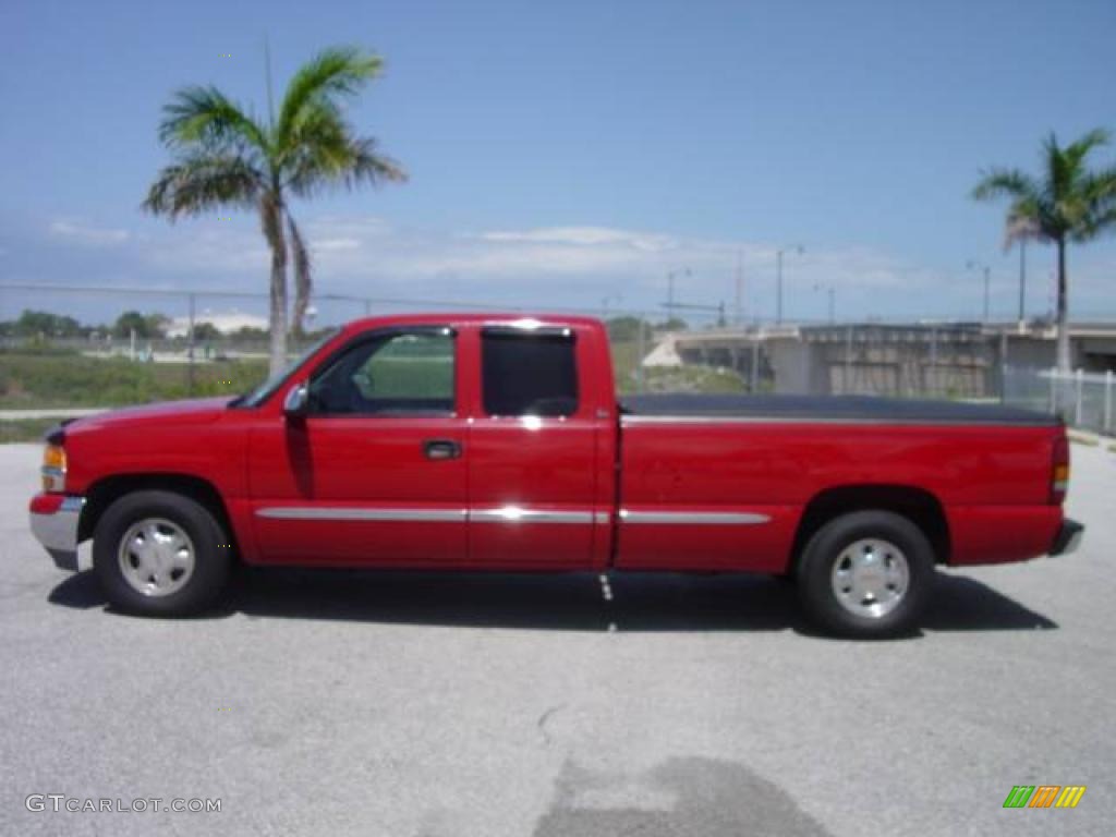 2002 Sierra 1500 SLE Extended Cab - Fire Red / Graphite photo #19