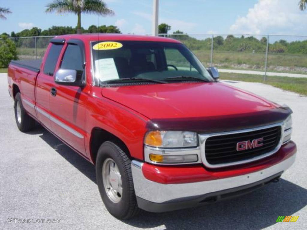 2002 Sierra 1500 SLE Extended Cab - Fire Red / Graphite photo #31