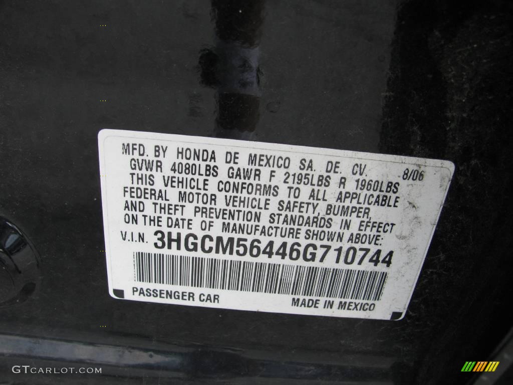 2006 Accord LX Sedan - Nighthawk Black Pearl / Ivory photo #14