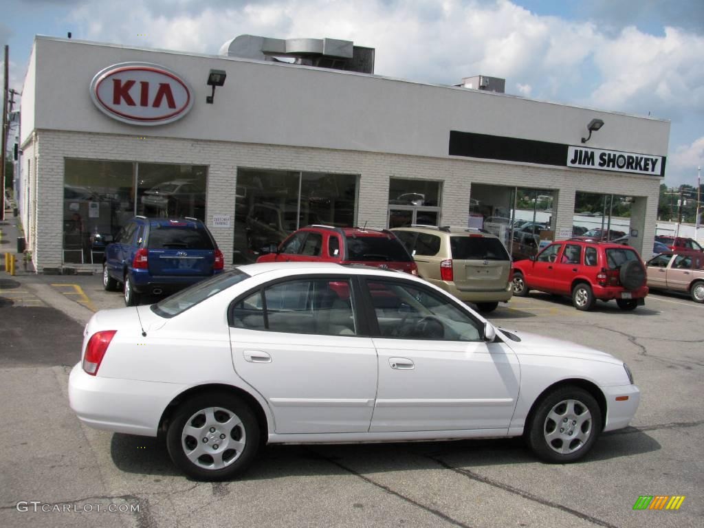 2003 Elantra GLS Sedan - Nordic White / Beige photo #2