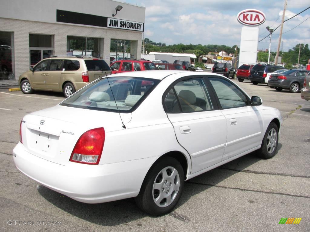 2003 Elantra GLS Sedan - Nordic White / Beige photo #3