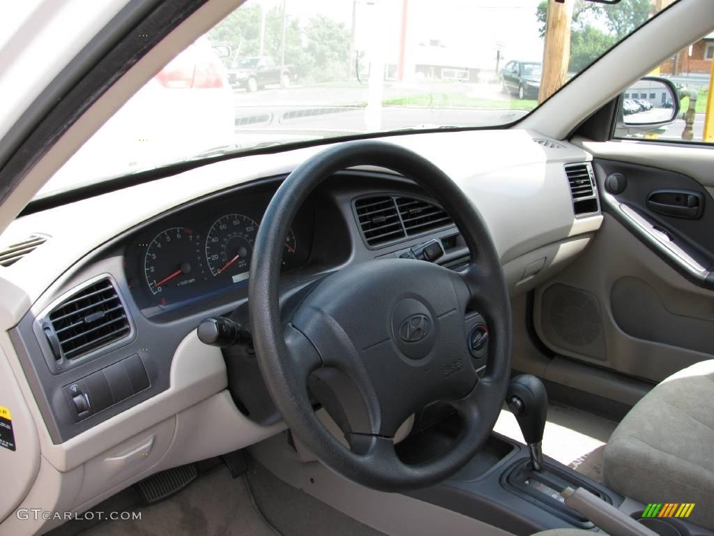 2003 Elantra GLS Sedan - Nordic White / Beige photo #8