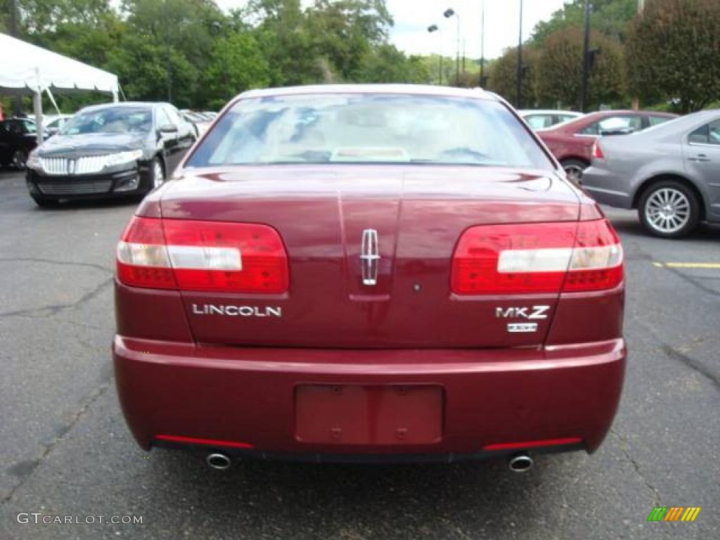 2007 MKZ AWD Sedan - Merlot Metallic / Light Stone photo #3