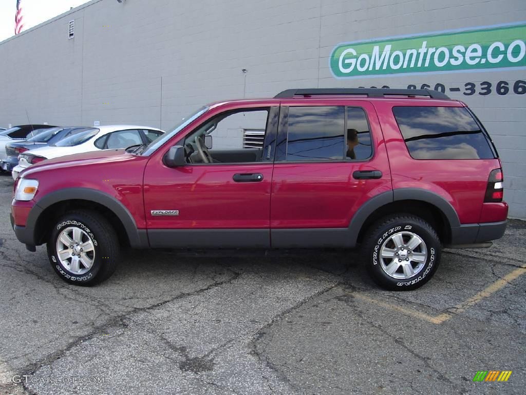 2006 Explorer XLT 4x4 - Redfire Metallic / Stone photo #2