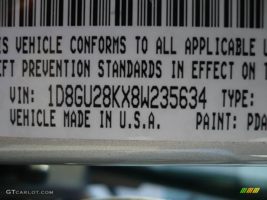 2008 Dodge Nitro SXT 4x4 Color Code Photos