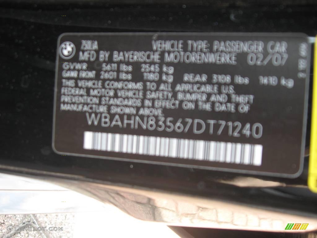 2007 7 Series 750Li Sedan - Jet Black / Black photo #27