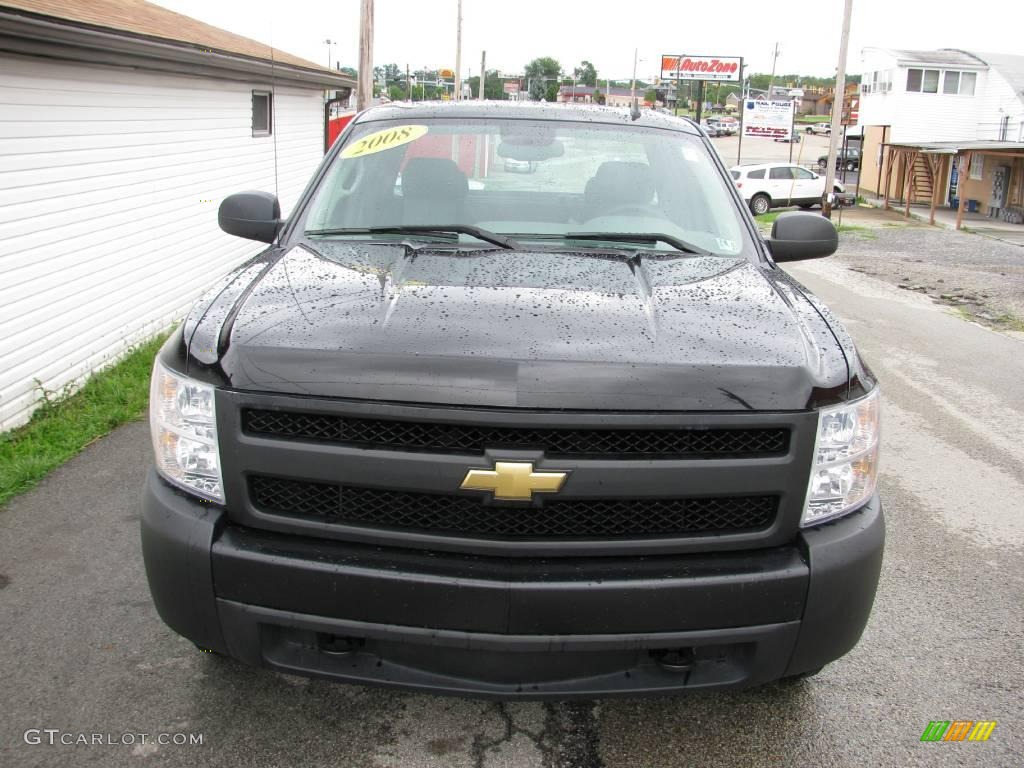 2008 Silverado 1500 Work Truck Extended Cab 4x4 - Black / Dark Titanium photo #16