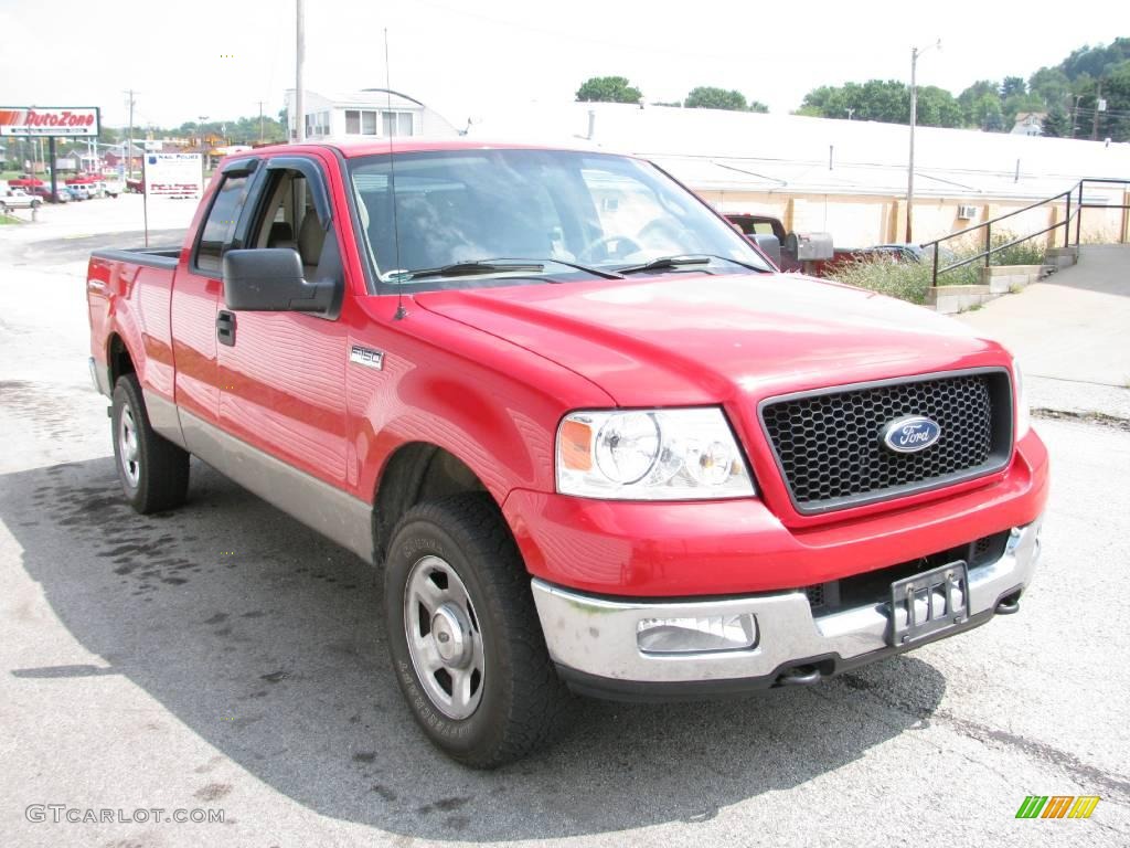 2004 F150 XLT SuperCab 4x4 - Bright Red / Tan photo #15