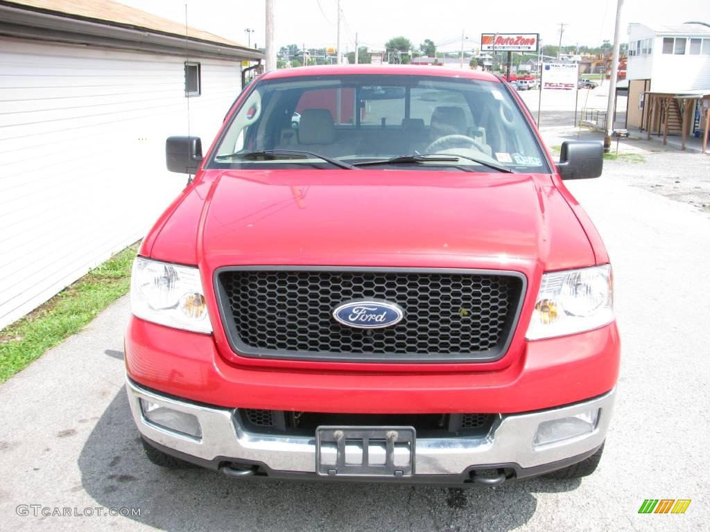 2004 F150 XLT SuperCab 4x4 - Bright Red / Tan photo #16