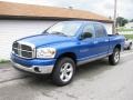 2007 Electric Blue Pearl Dodge Ram 1500 SLT Quad Cab 4x4  photo #2