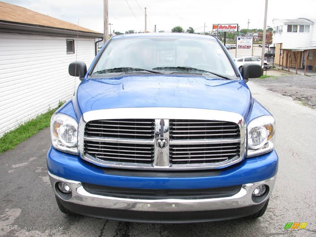 2007 Ram 1500 SLT Quad Cab 4x4 - Electric Blue Pearl / Medium Slate Gray photo #3