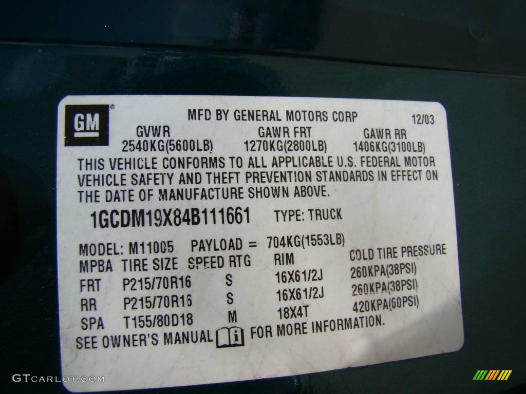 2004 Astro Cargo Van - Dark Forest Green Metallic / Neutral photo #20