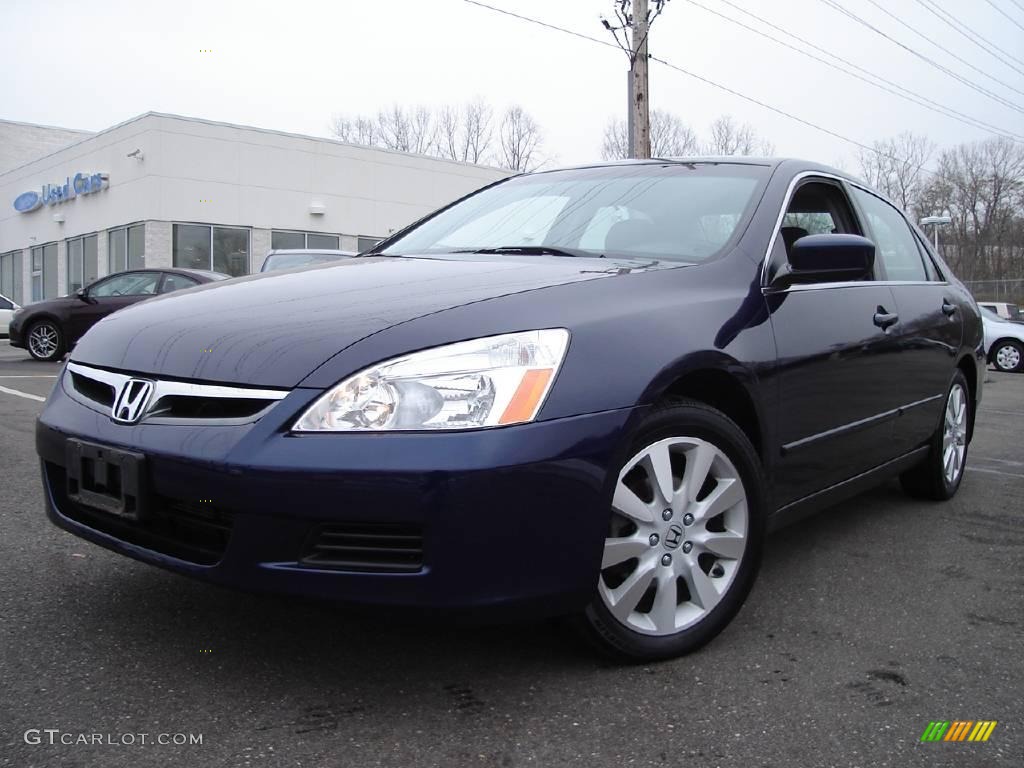 2007 Accord SE V6 Sedan - Royal Blue Pearl / Gray photo #1