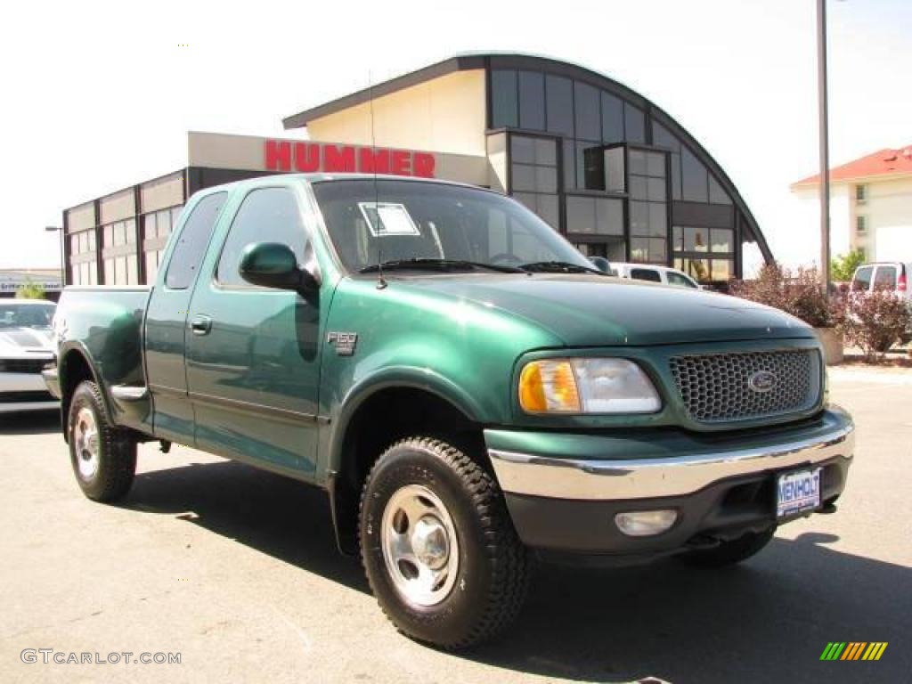 1999 F150 XLT Extended Cab 4x4 - Woodland Green Metallic / Medium Graphite photo #3