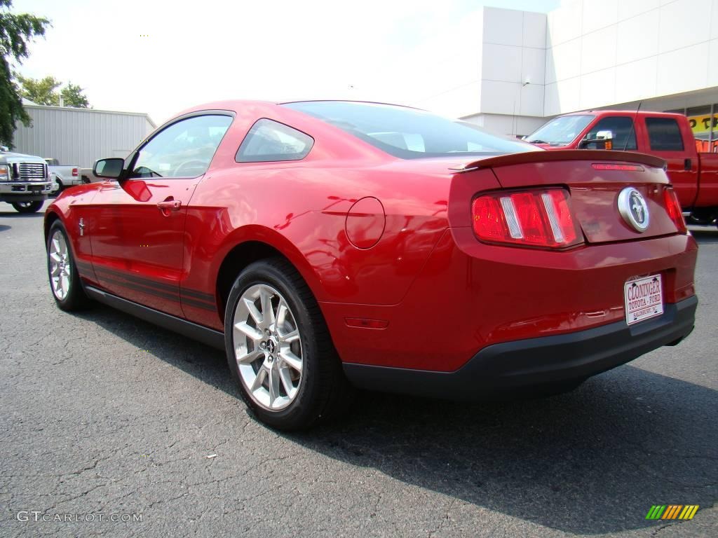 2010 Mustang V6 Premium Coupe - Red Candy Metallic / Stone photo #24