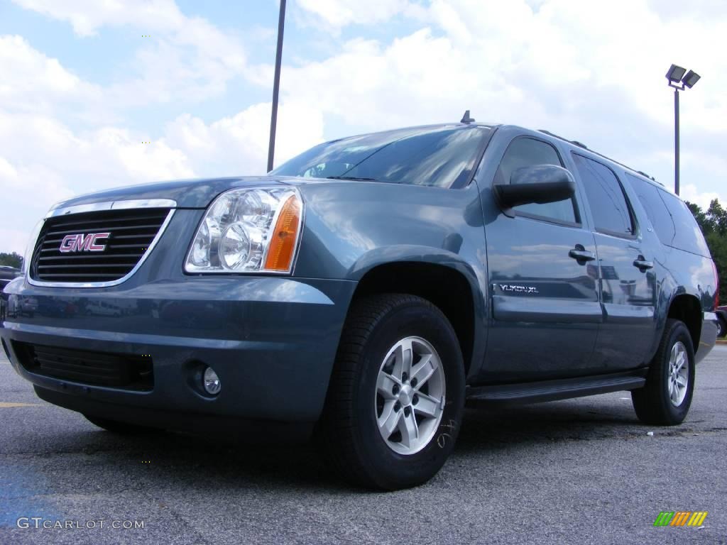 2009 Yukon XL SLT - Stealth Gray Metallic / Light Titanium photo #4