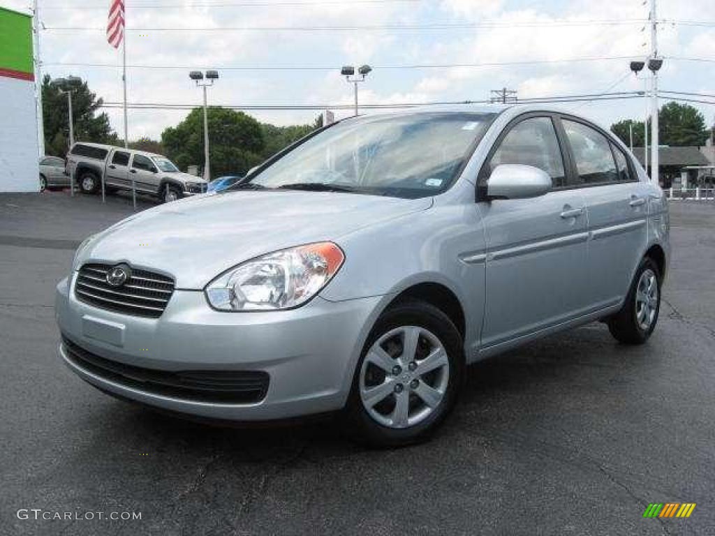 2008 Accent GLS Sedan - Platinum Silver / Gray photo #1