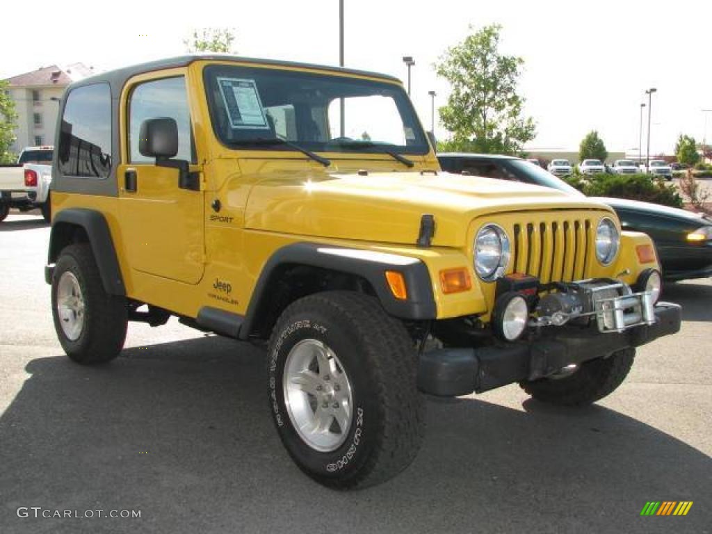 2006 Wrangler Sport 4x4 - Solar Yellow / Dark Slate Gray photo #3