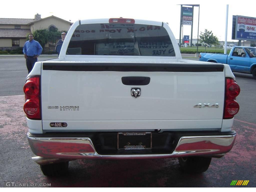 2007 Ram 1500 Big Horn Edition Quad Cab 4x4 - Bright White / Medium Slate Gray photo #4