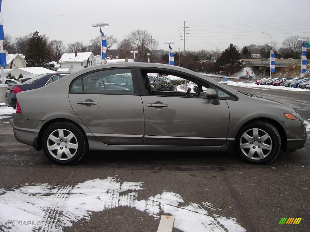 2007 Civic LX Sedan - Galaxy Gray Metallic / Gray photo #6