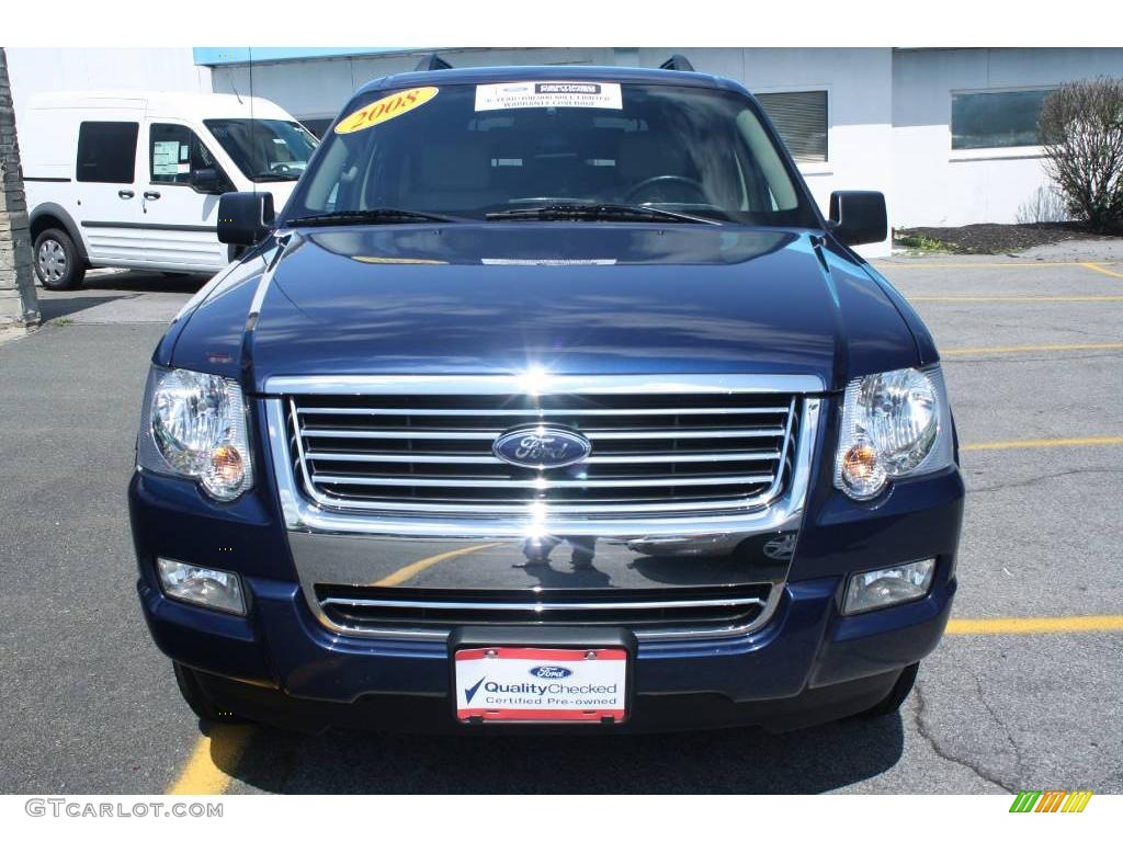 2008 Explorer XLT 4x4 - Dark Blue Pearl Metallic / Black/Stone photo #2