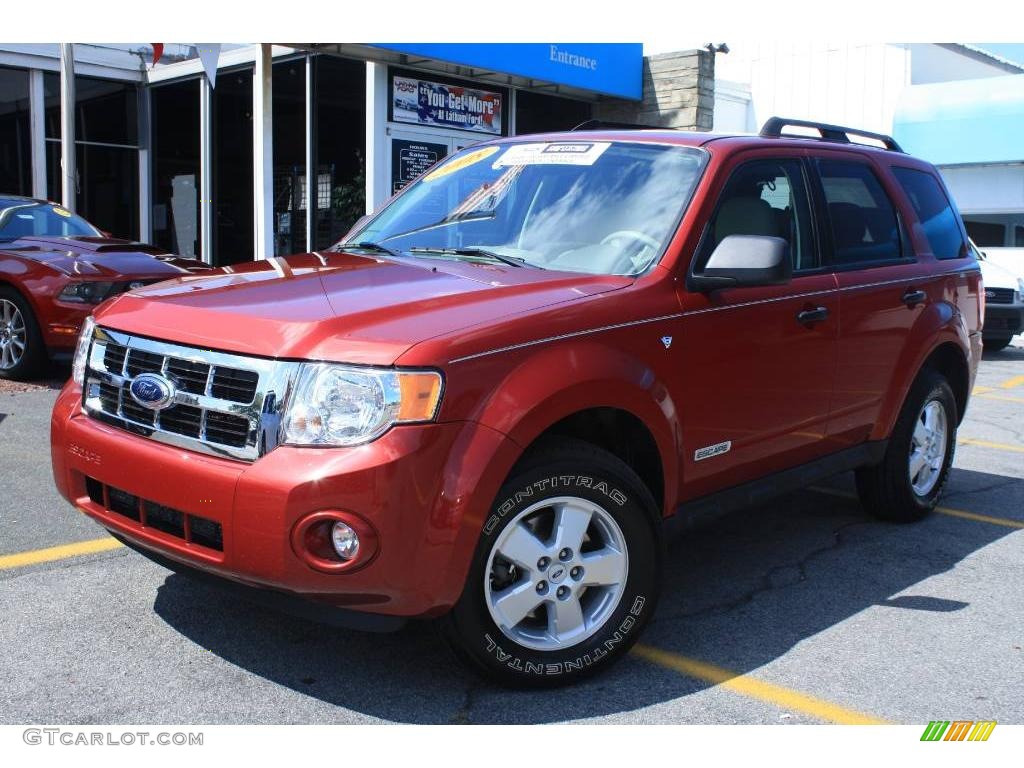 2008 Escape XLT V6 4WD - Redfire Metallic / Stone photo #1